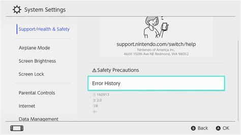 support nintendo.com/switch/error|How to Check the Error History .